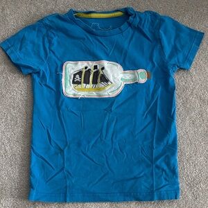 Mini Boden Blue Pirate Ship Kids T-Shirt